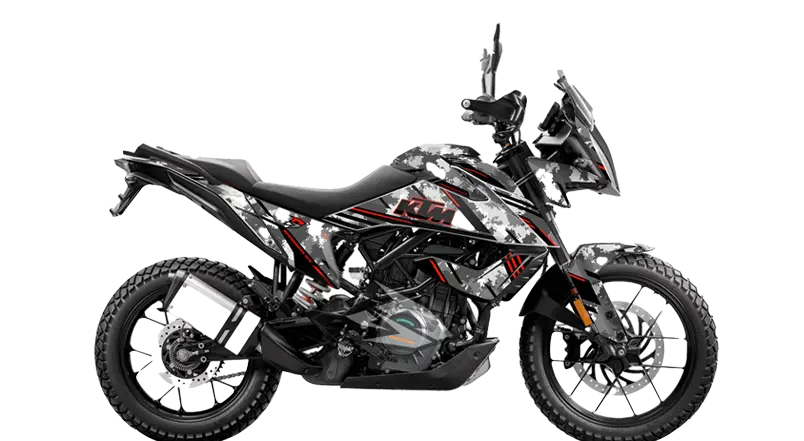 Adventure motorcycle fitted with performance upgrades, luggage systems, and protection accessories at The Riders Shed.